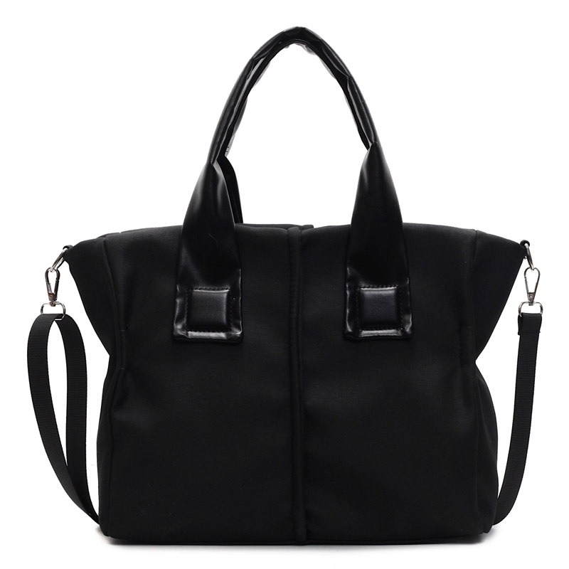 Korean version hand-held nylon fabric bag for women, 2025 new fashion school-style tote bag, casual large-capacity single-shoulder bag Item Picture