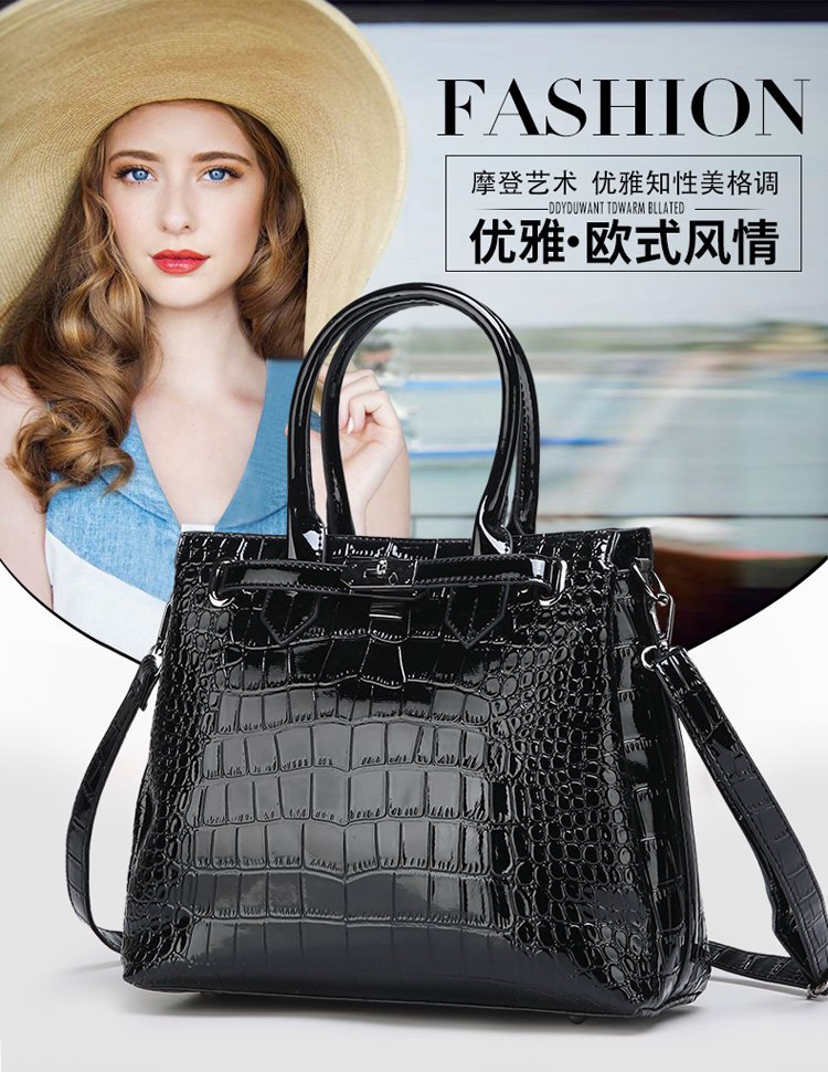 New European and American women's bags, trendy export handbags, crocodile print single-shoulder bags, cross-border crossbody bags, one piece, global shipping Specification drawing