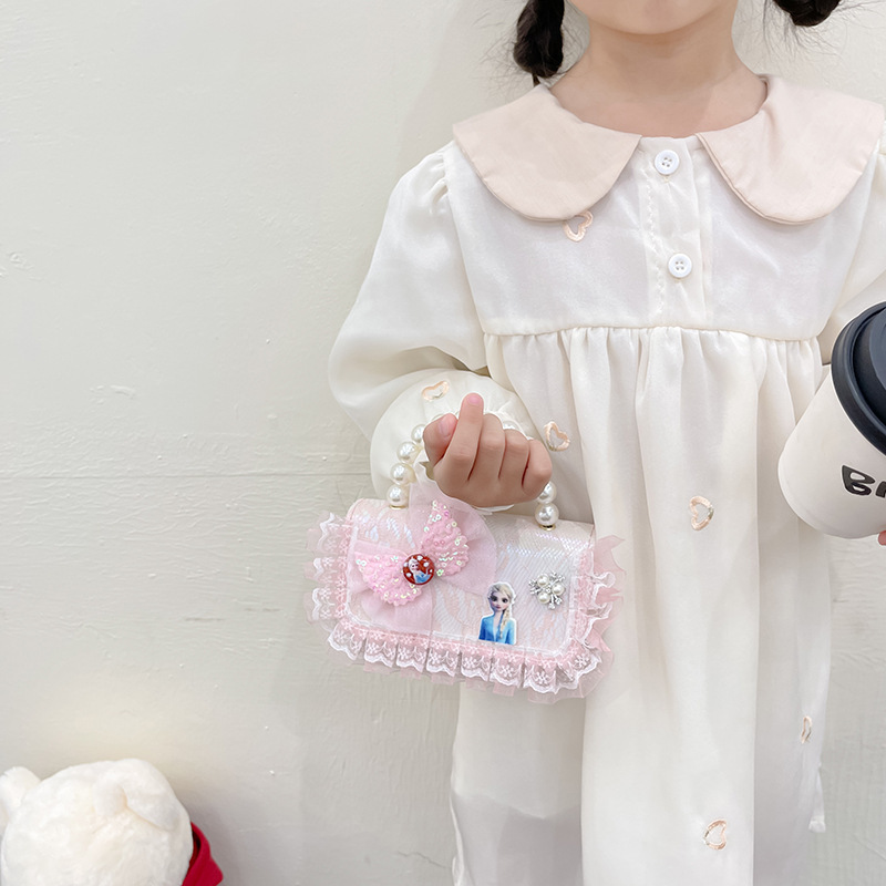2024 New style children's bags: Stylish girls' crossbody bag, cute mermaid hand-held princess single-shoulder bag for babies Specification drawing