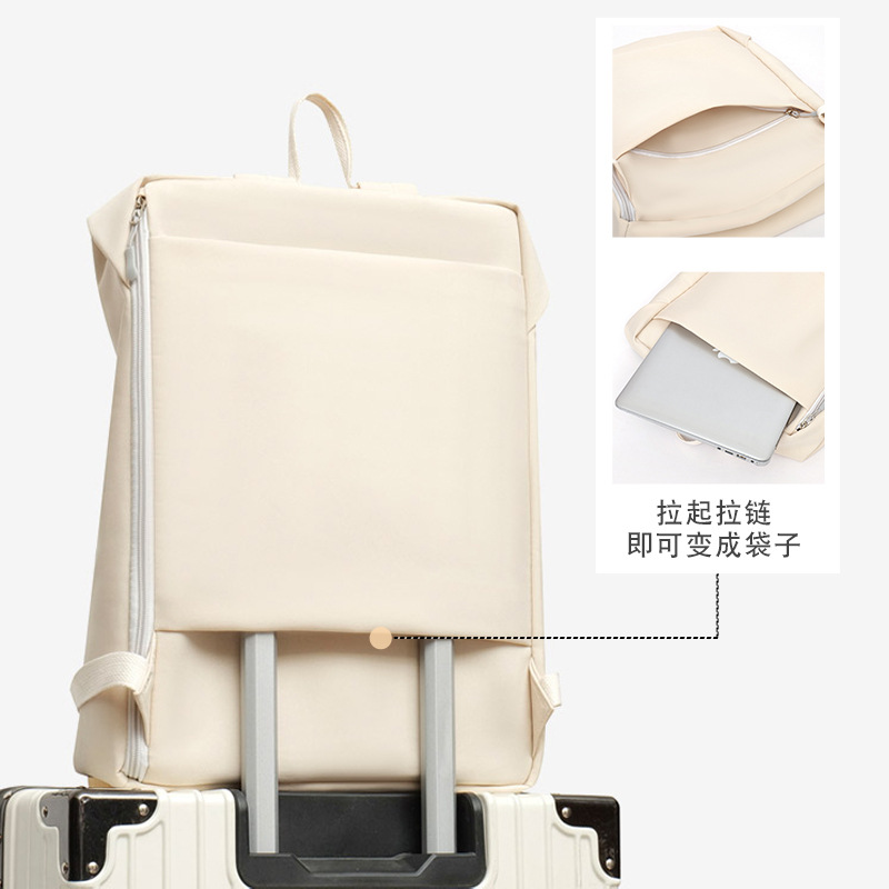 A new Korean-style backpack for women in 2025, featuring simplicity, portability, water repellency, and a trendy student backpack Specification drawing