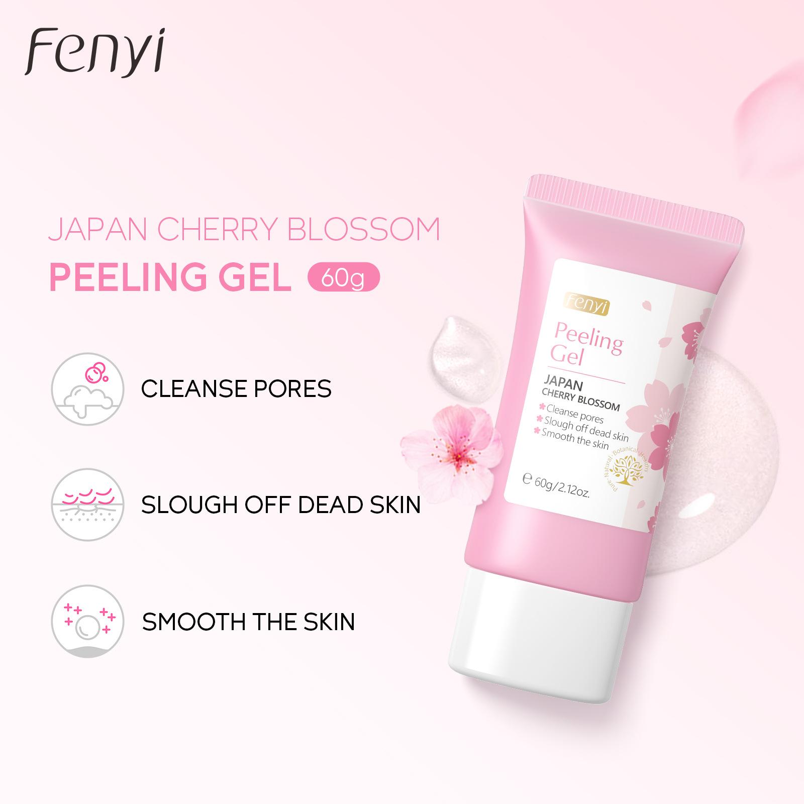 Cross-border Fenyi Japanese Sakura Keratin Gel 60g Hydrating, Moisturizing and rejuvenating facial and body cleansing skin care product full figure