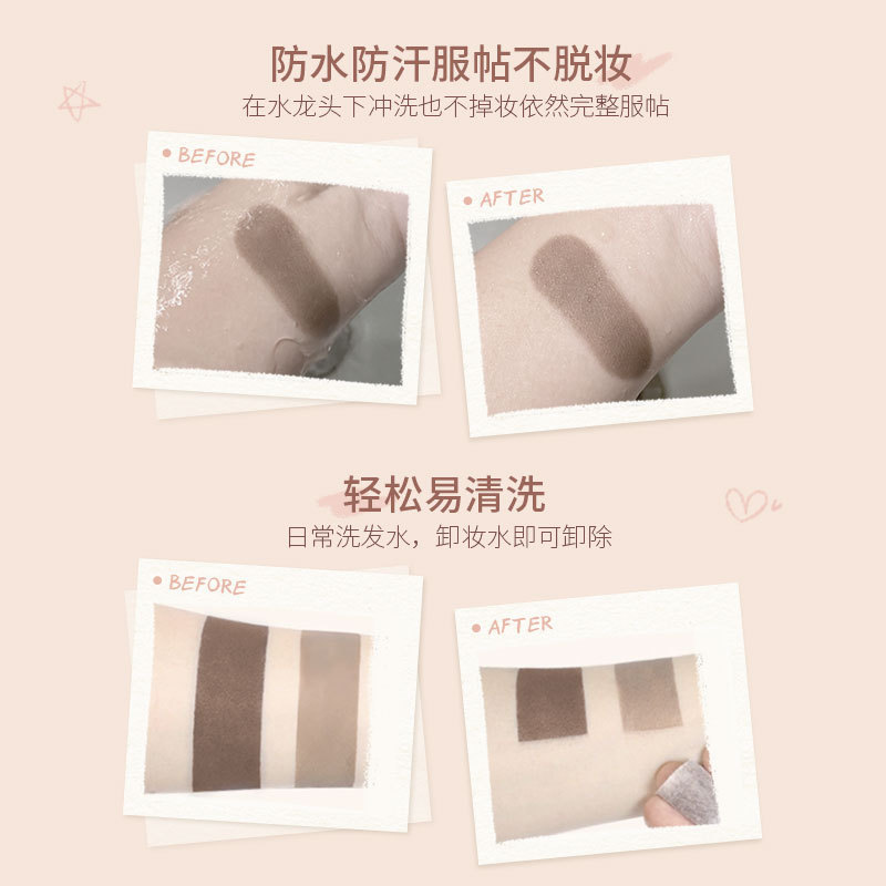 NOVO hairline powder fills hair crevices, covers high forehead and temples, and is water-resistant, sweat-proof and does not smudge Application Scenario