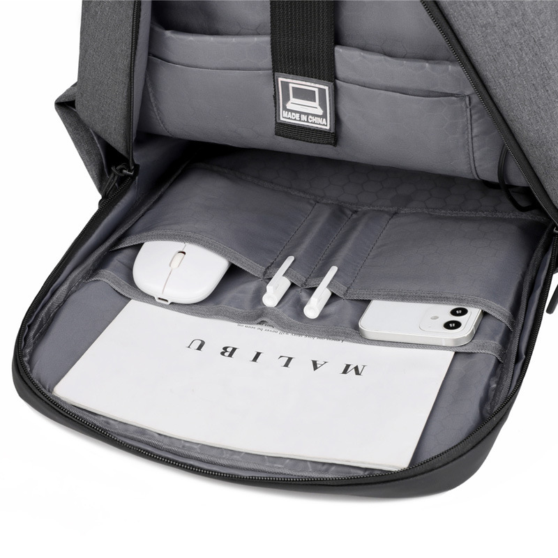 Men's multi-functional backpack, waterproof Oxford fabric, business commuting computer bag, large-capacity backpack, heat transfer printed logo Specification drawing
