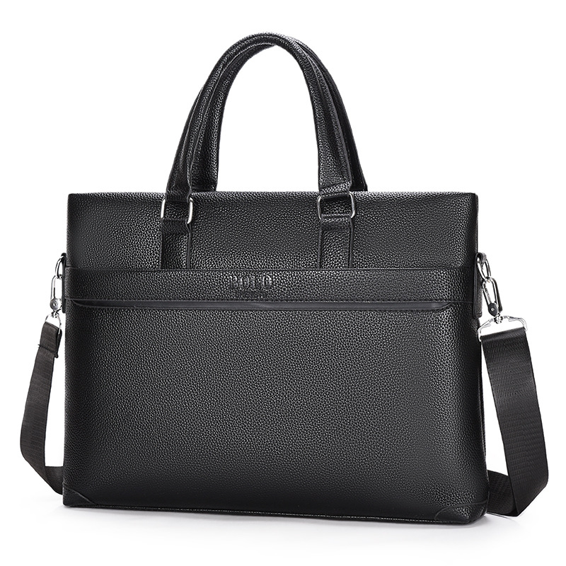 2025 Business Bag Men's laptop bag pu large Capacity Trendy single-shoulder hand-carry men's bag briefcase Item Picture