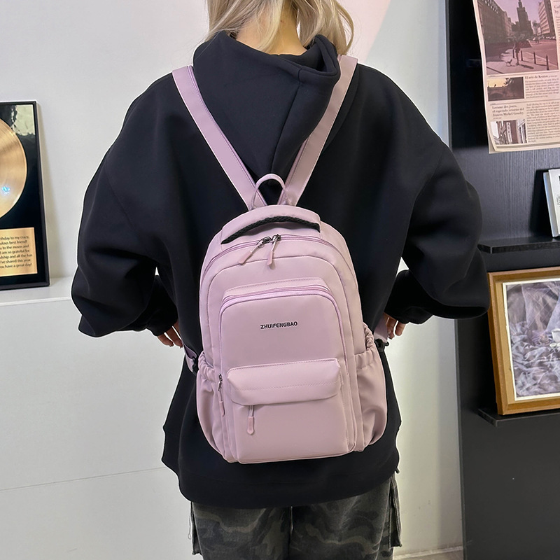 Forest-style schoolbag for junior high school girls, large-capacity 2025 Spring new simple backpack, single-shoulder crossbody backpack details Picture