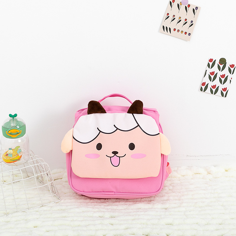 New cartoon kindergarten student schoolbag, fashionable children's backpack, canvas handbag for boys and girls, large capacity details Picture