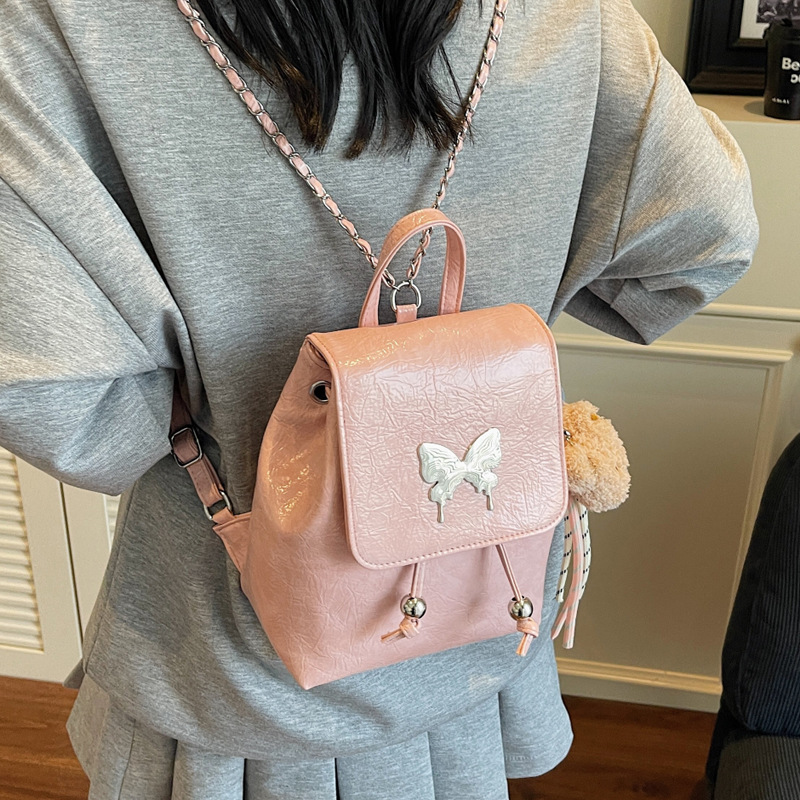 A new summer 2025 casual and simple backpack for women, a large-capacity single-shoulder bag for commuting to work, and a solid color bucket bag Specification drawing
