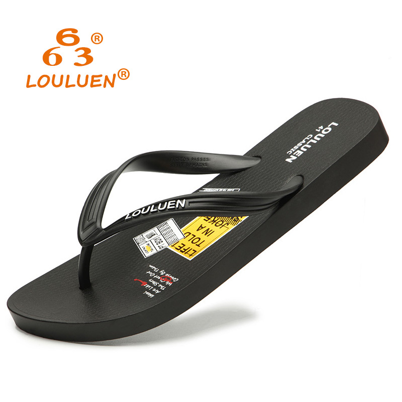 New summer PVC flip-flops for men, outdoor couple slippers, fashionable and casual beach cool slippers for men details Picture