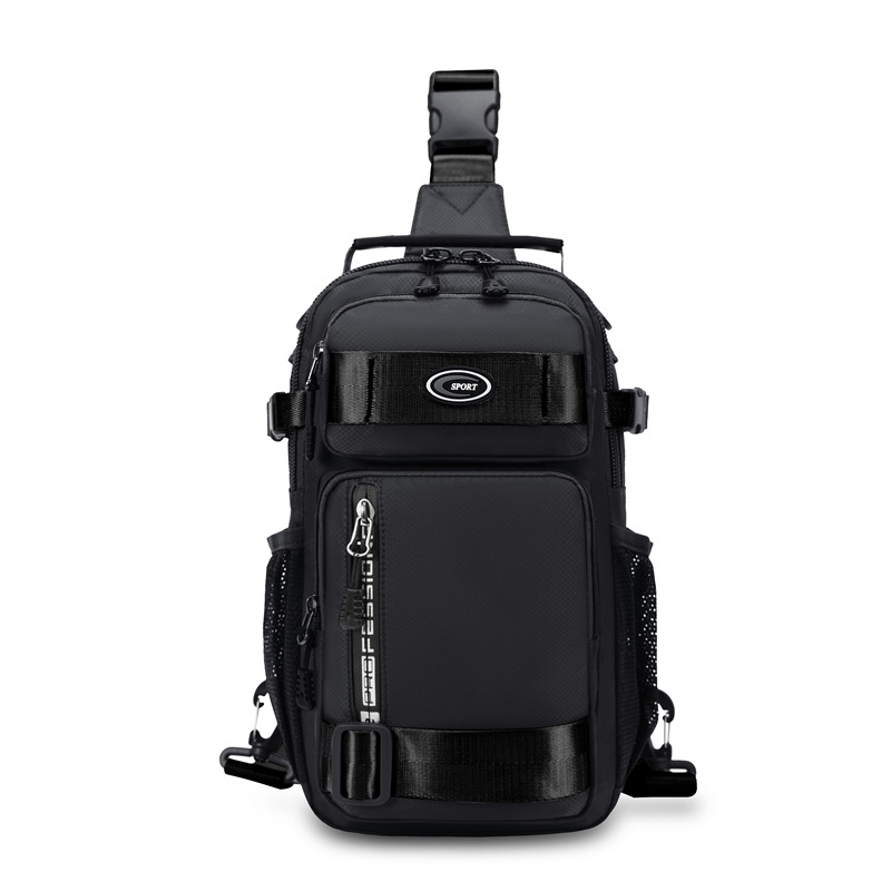 Amazon single and double back switchable men's chest bag, business commute casual single-shoulder bag, fashionable large-capacity crossbody bag Item Picture