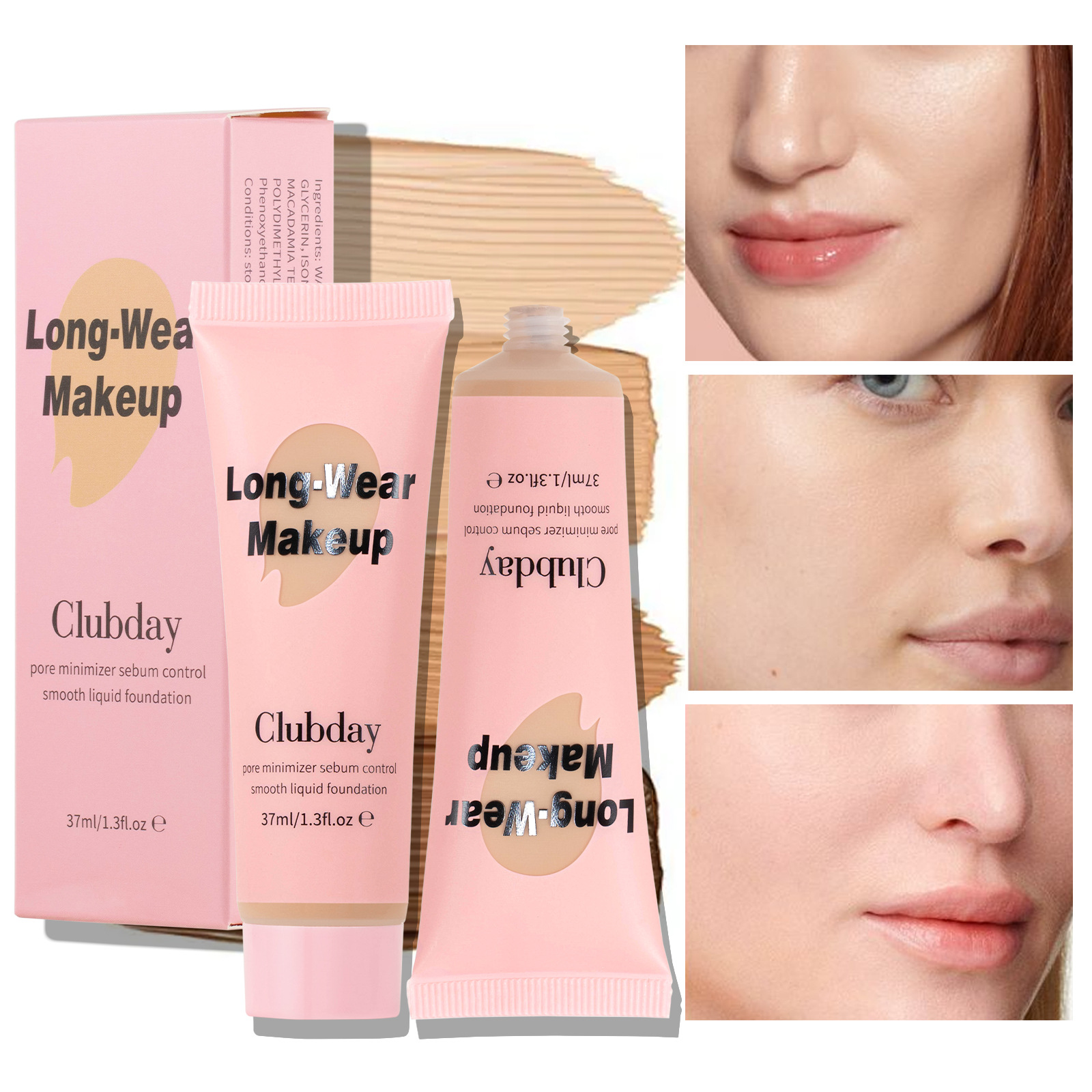 Clubday Natural Matte Concealer Foundation for Facial Oil-Control, sweat-proof, Long-lasting and non-smudge Foundation wholesale full figure