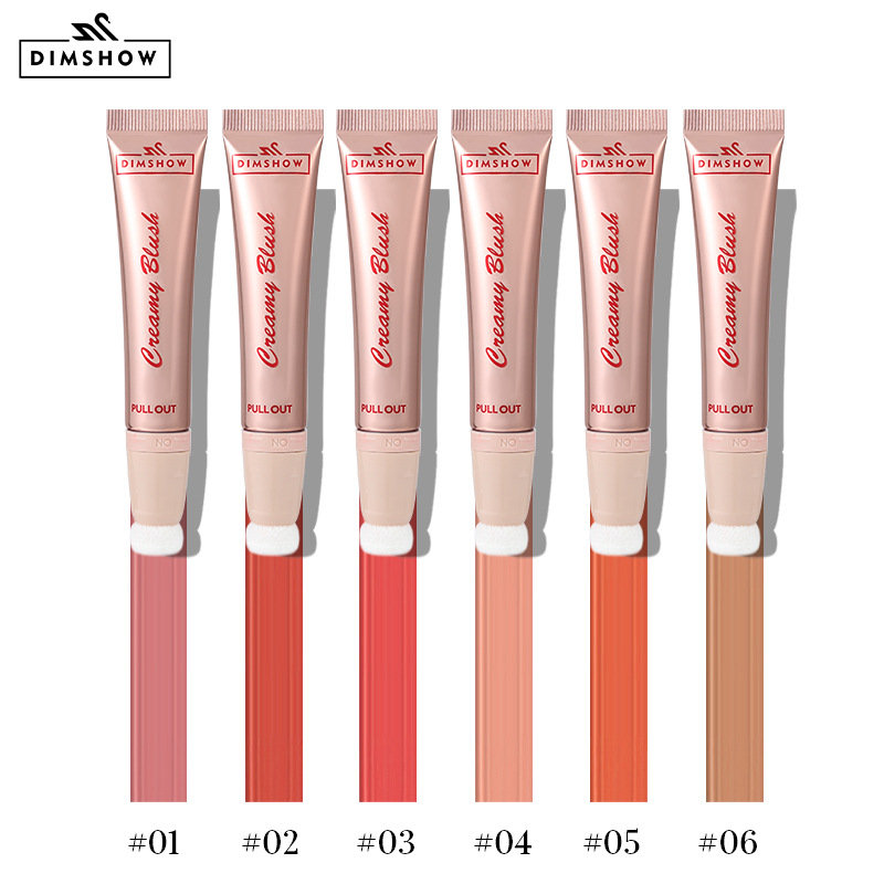 Cross-border bestseller DIMSHOW Sponge Head Liquid Blush High-gloss Contouring matte Blush Cream Pearlescent High-gloss Stick Specification drawing