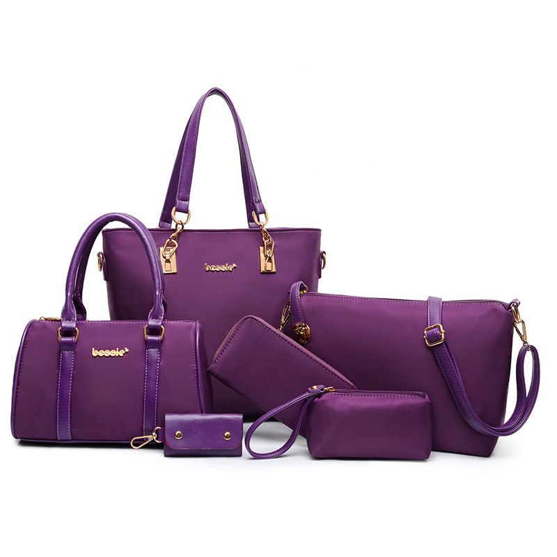 New women's bag, nylon, European and American mother-and-child bag, six-piece set, tote bag, trendy handbag, cross-border one-piece consignment, global delivery full figure