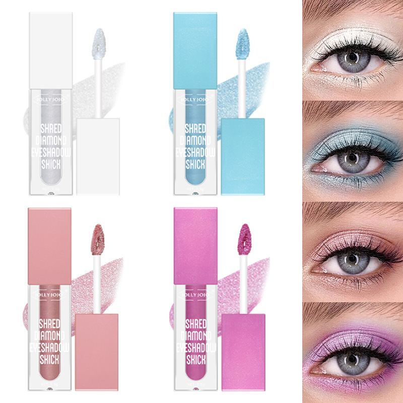 Cross-border JOLLY JOJO Four-color Liquid Eyeshadow Highlight Brightening Glitter Pearl Sequin Eyeshadow Liquid full figure