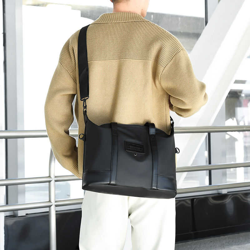 Men's business casual large-capacity travel bag, Korean-style fashionable handbag, lightweight crossbody bag, simple briefcase Specification drawing