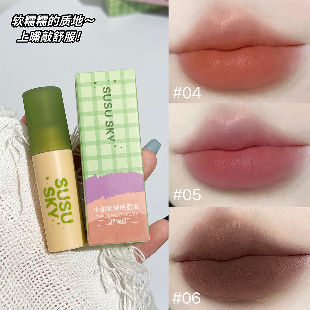 SUSU SKY Sweet Fruit Water Gloss Mirror Lip Gloss Matte Low Saturation Whitening Lip Mud Student Affordable Cross-border Wholesale Application Scenario