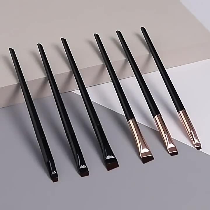 3-piece set of blade eyeliner brush, diagonal eyebrow brush, outlining eyeliner brush, ultra-thin eyebrow pencil, eyebrow coloring and shaping makeup brush details Picture