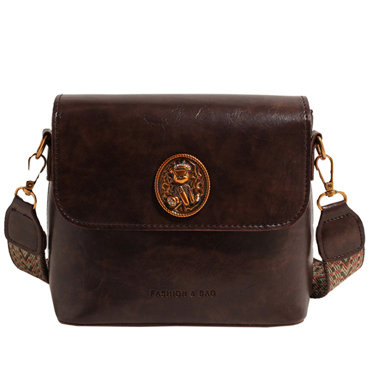 The new Maillard square bag with wide shoulder strap, a retro commuter crossbody bag for women in the Korean niche small bag market in Spring/Summer 2025 Item Picture