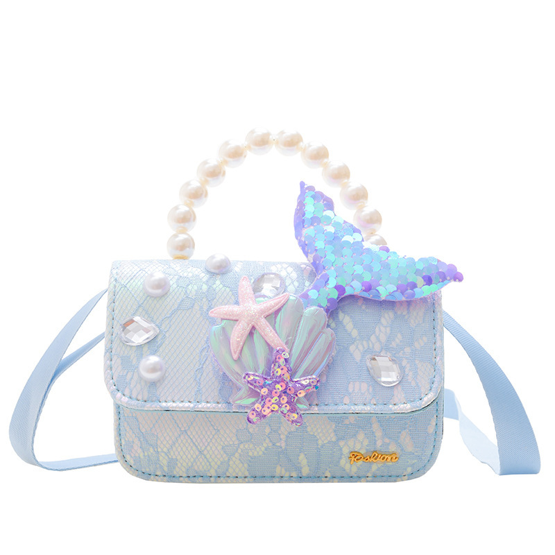 2024 New style children's bags: Stylish girls' crossbody bag, cute mermaid hand-held princess single-shoulder bag for babies Item Picture