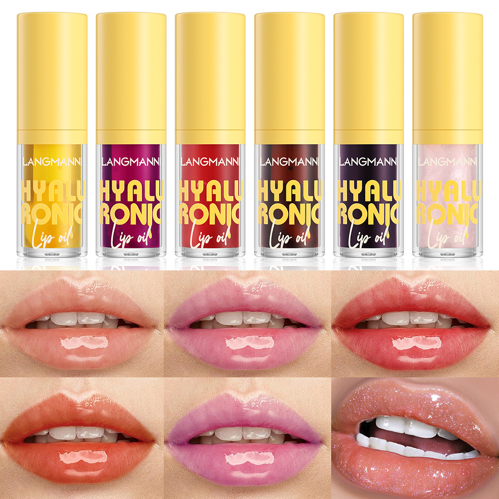 LANGMANNI 6-color Transparent Mirror Lip Gloss Gloss Lip Balm Rich Light Tone Lip Gloss full figure