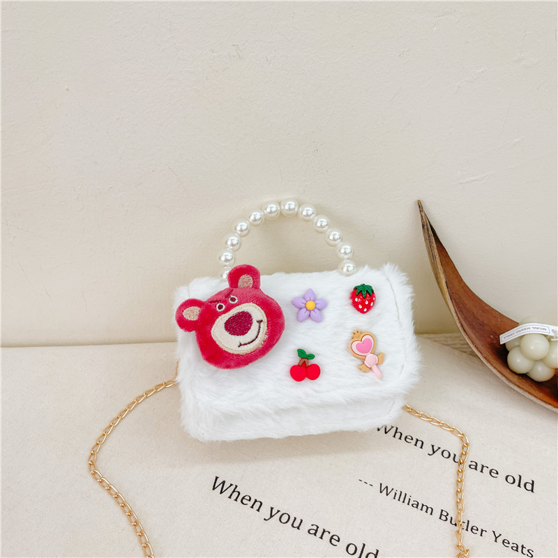 New Year Red Girls' Bag 2023 Little Girls' Bag, Princess Handbag, Children's Crossbody Bag, Cartoon Plush Bag details Picture