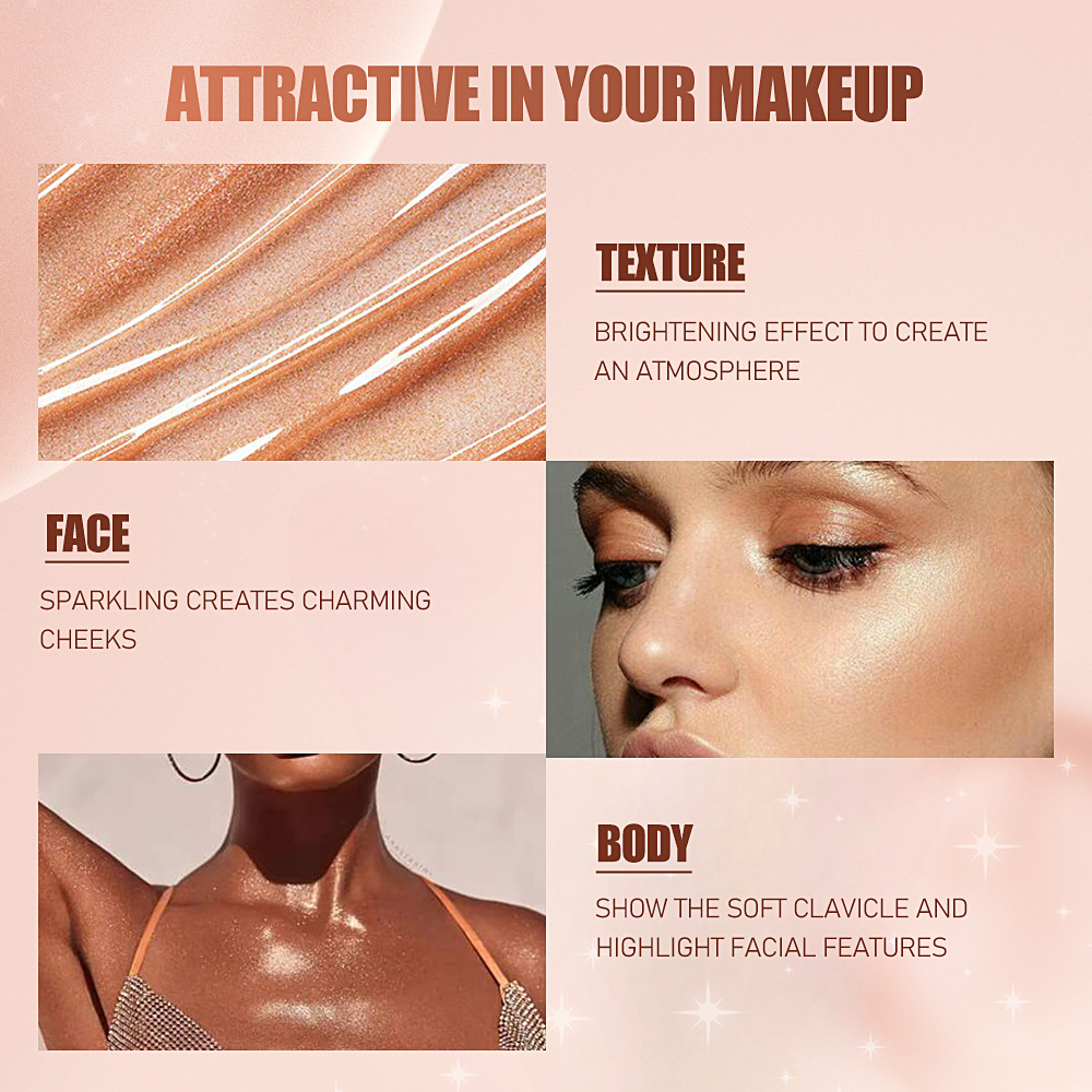 Julystar Facial Concealer Bestseller High-Gloss Pearlescent Foundation, Natural and Long-lasting brightening and moisturizing Foundation wholesale Specification drawing