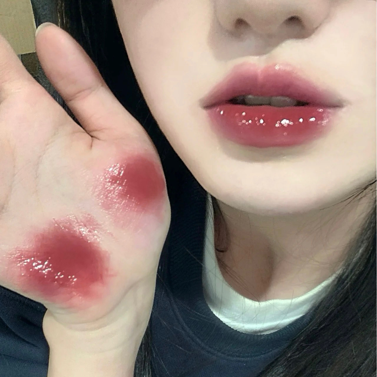 Gege bear Gogo Little Bear Lens, Diamond mirror lip gloss, hydrating and non-stick cup, fair complexion and rosy lips without makeup Application Scenario