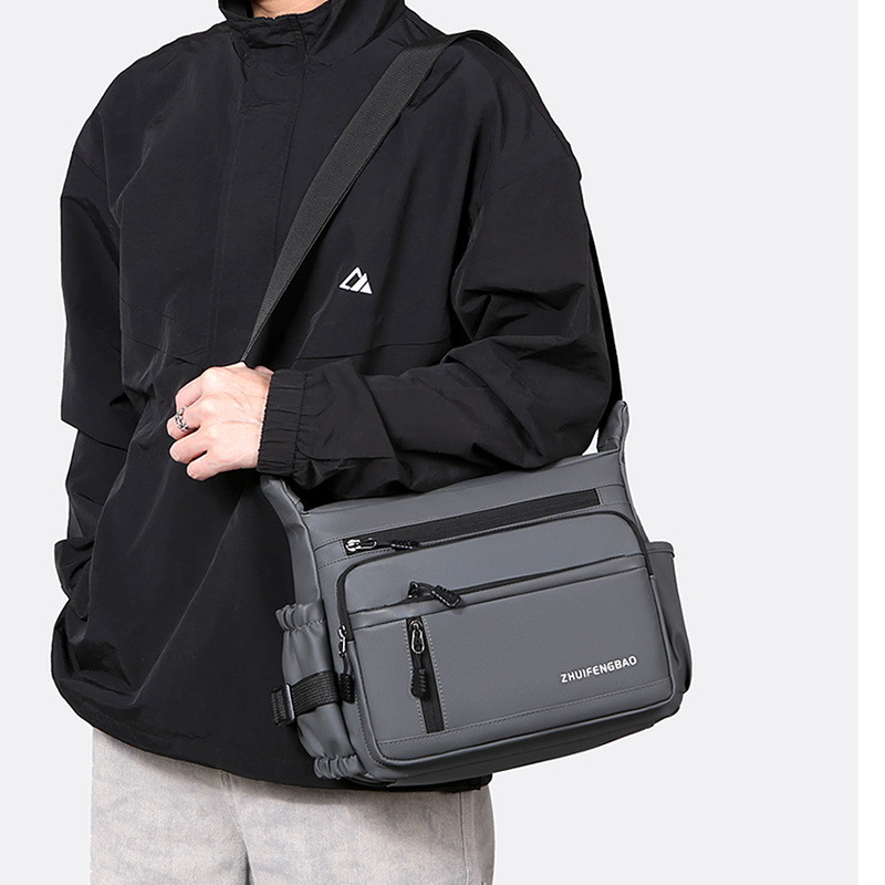 Cross-border men's single-shoulder bag, multi-layer large-capacity crossbody bag, fashionable and lightweight motorcycle bag, travel water-resistant small backpack Application Scenario