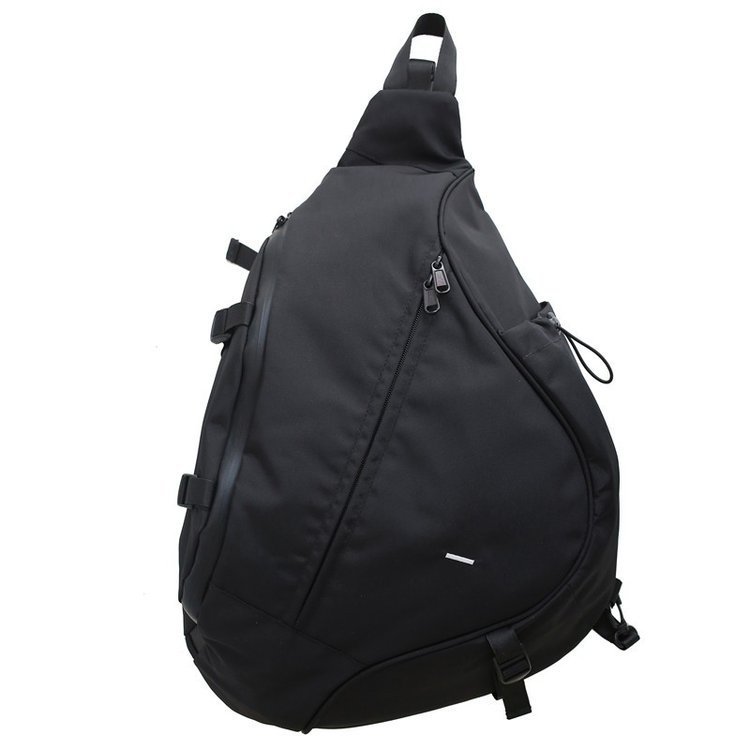 Workwear crossbody bag, men's trendy nylon sportswear casual bag, solid color single-shoulder bag for students, men's functional crossbody backpack Item Picture