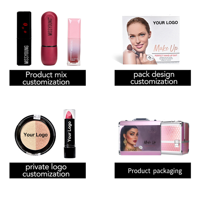 Miss Young's cross-border best-selling portable large-capacity reusable aluminum case pink and silver cosmetics and makeup Application Scenario