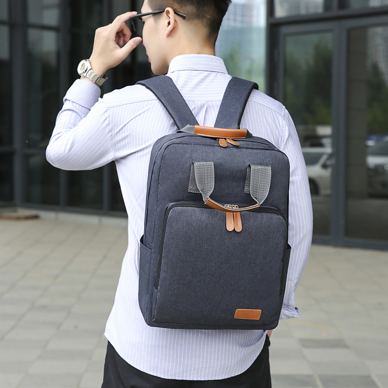 New large-capacity casual and simple hand-held backpack, business commuting schoolbag, short-distance business trip casual computer backpack details Picture