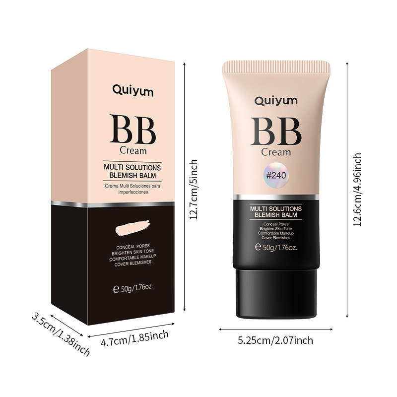 Cross-border QUIYUM BB Cream (Color Box) 50g Moisturizing Concealer without smudging manufacturer's stock wholesale full figure