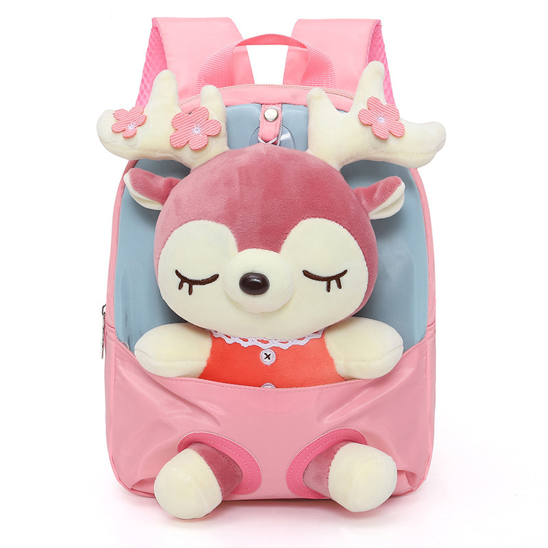 Cartoon plush split reindeer cute children's small backpack, light, fashionable and cute backpack for kindergarten girls Application Scenario