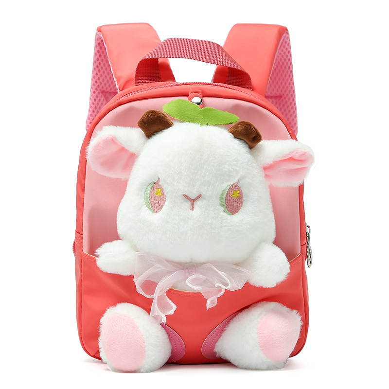 Children's schoolbag cartoon doll backpack 2022 New style fashionable and cute color-blocking plush small backpack for boys and girls Item Picture