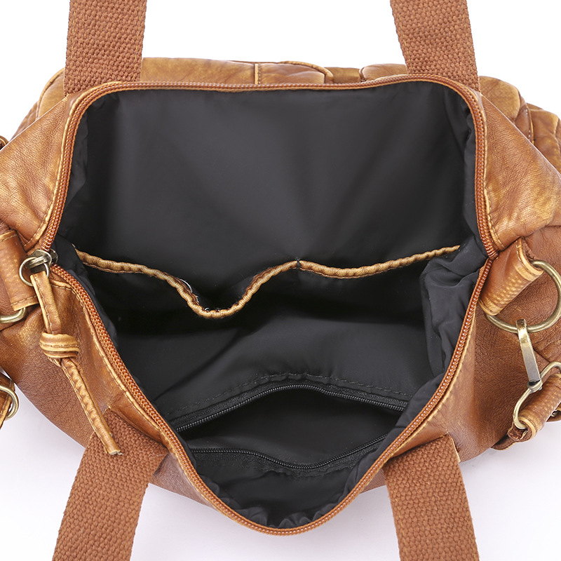 New women's bag 2023, European and American retro large-capacity tote bag, middle-aged mom bag, single-shoulder crossbody bag, export backpack Application Scenario