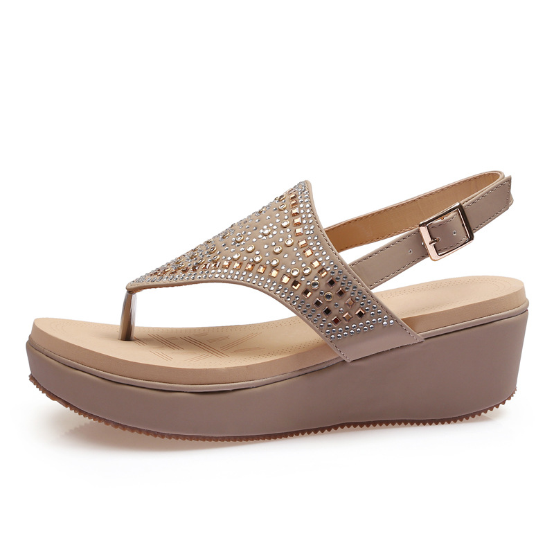 Cross-border sandals for women 2024 Summer New Style Crystal large-sized export foam thick-soled women shoes Shoes Item Picture