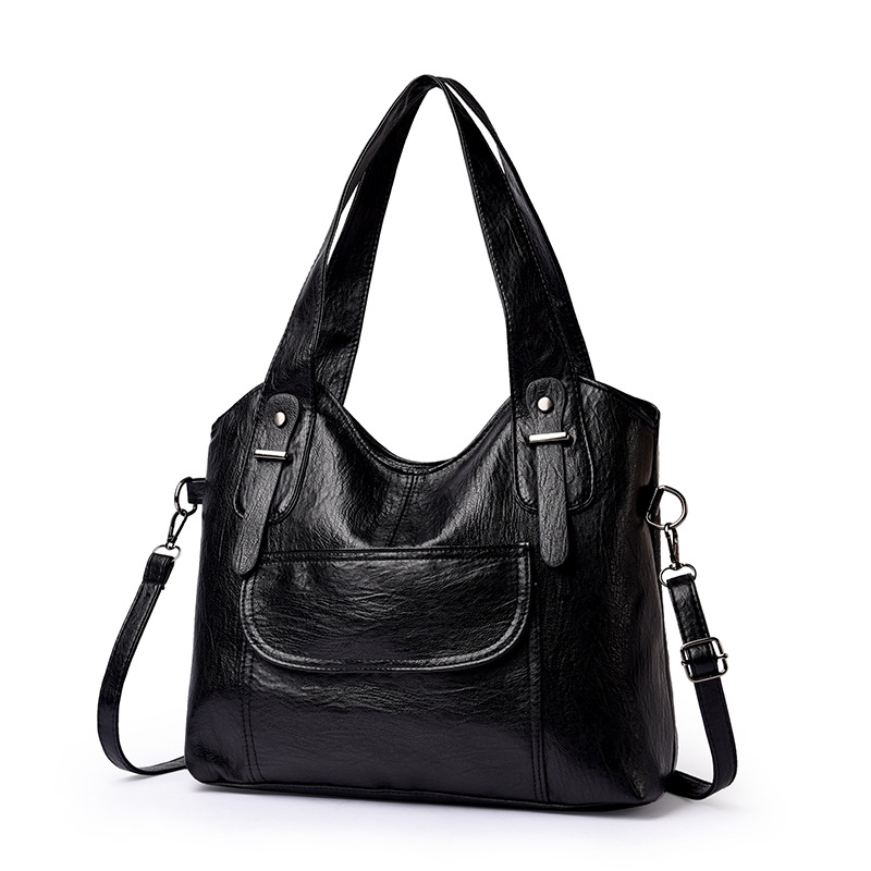 Cross-border bestseller women's single-shoulder tote bag, large-capacity commuting, fashionable and versatile, niche soft leather single-shoulder underarm bag details Picture