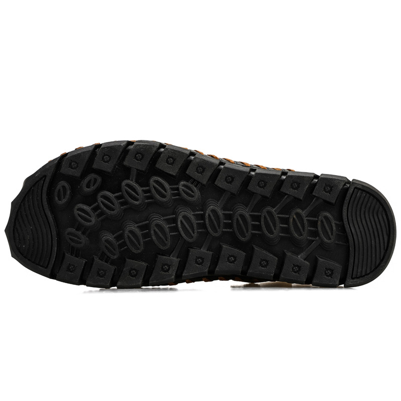 Cross-border large-sized genuine leather men's sandals, beach flip-flops, two-in-one men's casual cool leather shoes, top layer cowhide men's shoes, breathable Item Picture