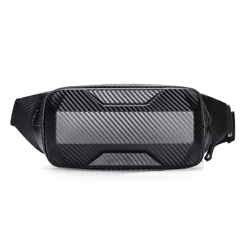 Wholesale of outdoor sports textured men's waist bags, large-capacity chest bags, multi-functional crossbody bags, hard-shell cycling motorcycle bags Item Picture
