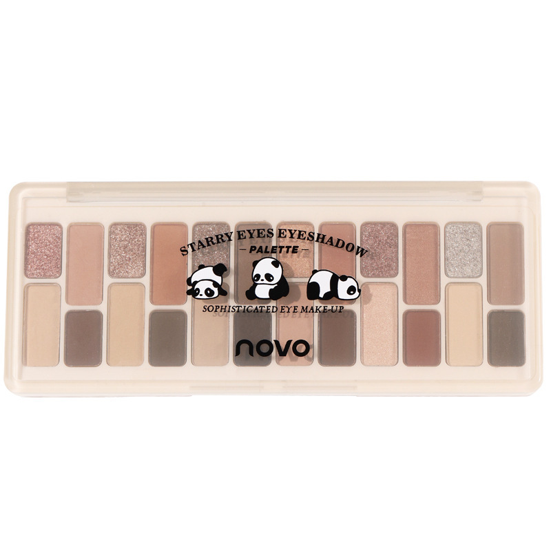 NOVO Starry Sky Eyeshadow Palette: Pearlescent, matte, and fine glitter, all-in-one for daily earth tones, brightening, and highlighter contouring Item Picture
