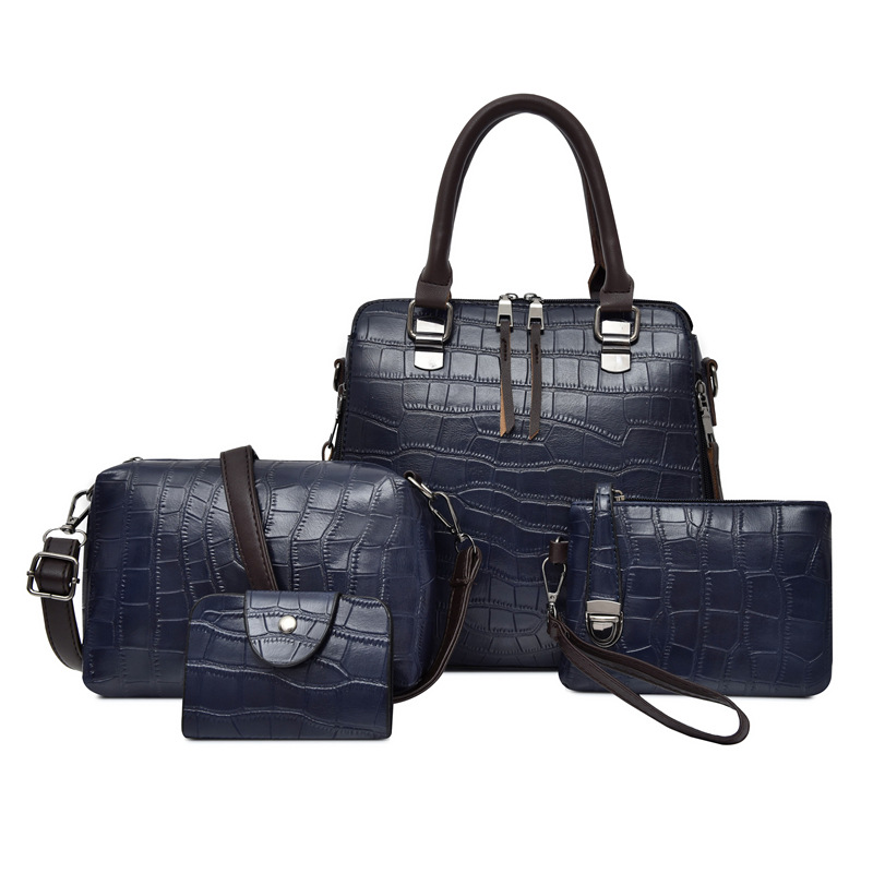 2021 New Crocodile-patterned mother-and-child bag Cross-border trade women's Bag four-piece set, one-piece consignment, bill of lading, shoulder crossbody bag Specification drawing