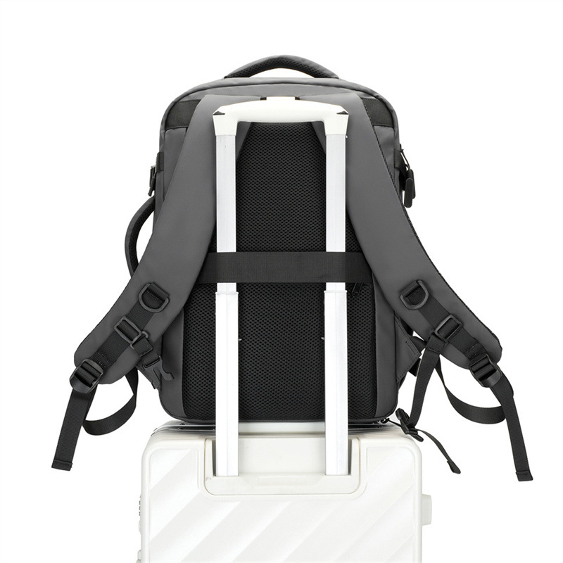 New cross-border leather film backpack for men's business travel, dry and wet separation, large-capacity multi-functional computer bag details Picture