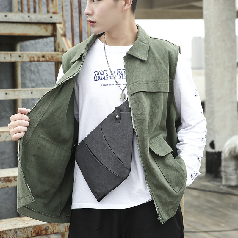 Tactical bag, foreign trade gun bag, outdoor casual men's chest bag, cycling anti-theft shoulder bag, water-resistant crossbody mobile phone bag details Picture