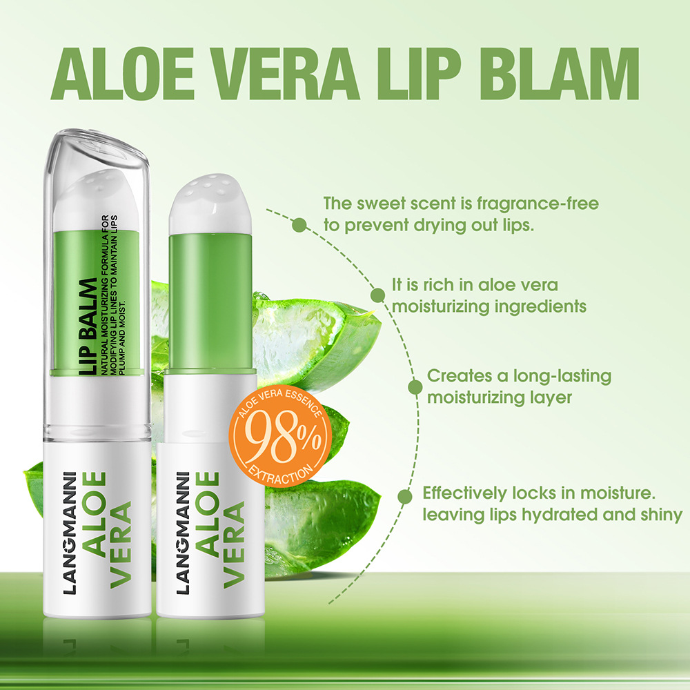 LANGMANNI Aloe Vera Lipstick Rotating Lip Balm across temu Specification drawing