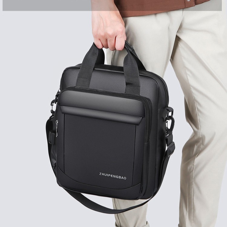 2025 Fashionable men's handbag, business casual single-shoulder bag, Oxford fabric crossbody, large capacity multi-functional briefcase details Picture