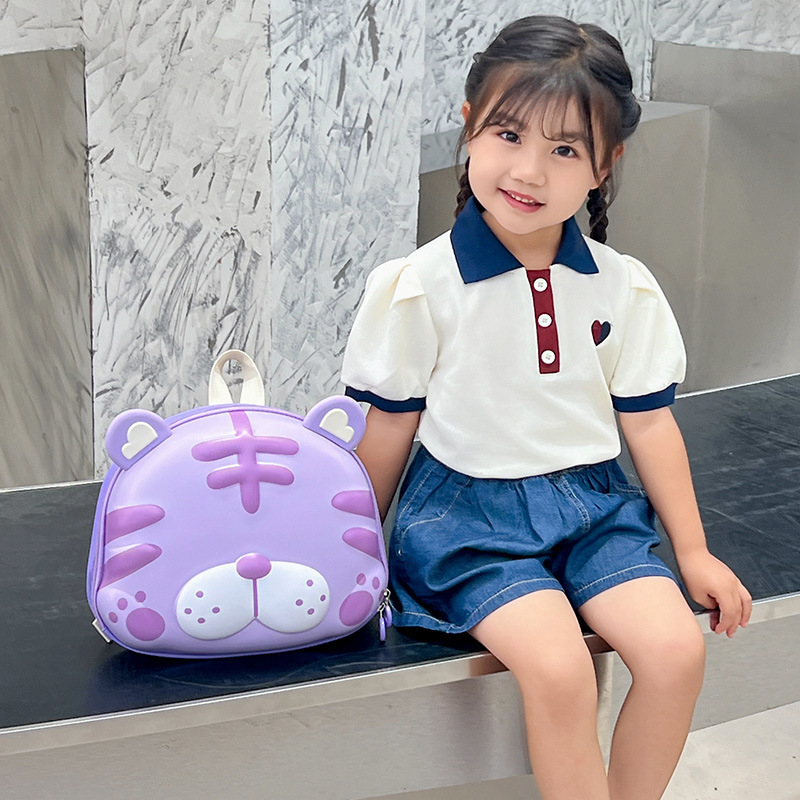 New trendy backpacks for kindergartens, cute little tigers, children's small schoolbags, lightweight eggshell bags for boys and girls details Picture