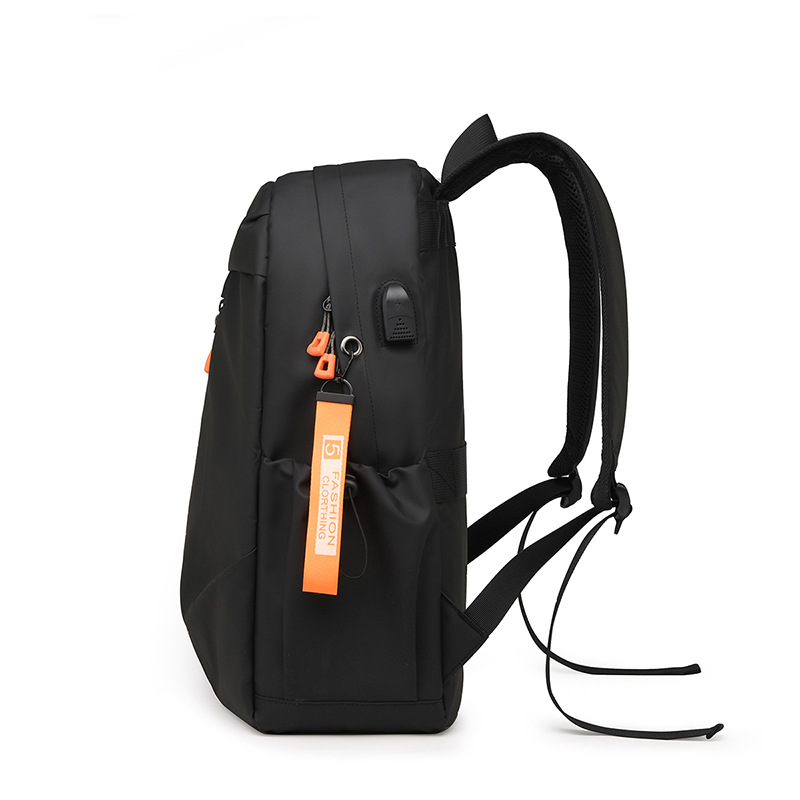 2023 New style men's leather waterproof casual travel backpack, urban simple school bag for middle and high school students, back-to-school details Picture