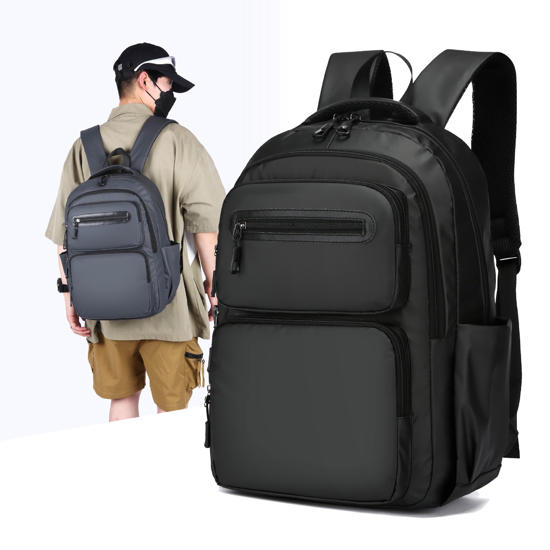 Cross-border wholesale of new large-capacity, simple commuting computer bags, school bags for junior and senior high school students, foreign trade backpacks for men, Korean version full figure