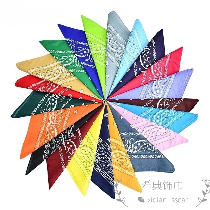全棉头巾，小方巾，户外运动头巾，炫酷欧美装饰巾，朋克方巾