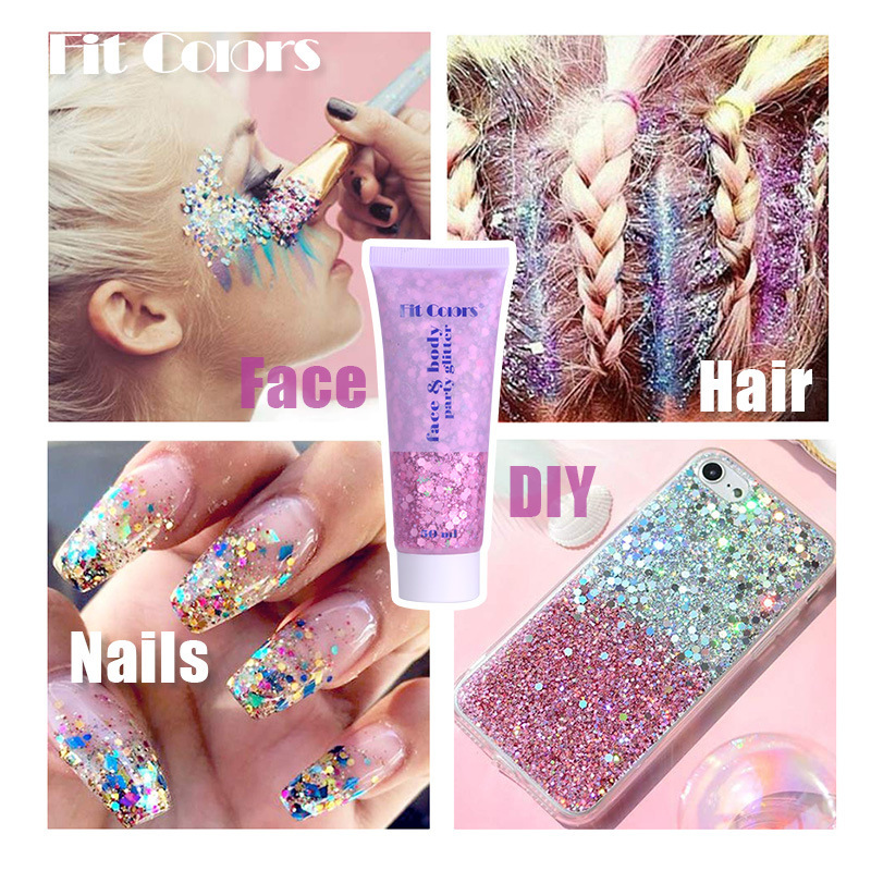 Fit Colors Sequined Gel Mermaid Scale Face Body Lip Sequined Eyeshadow Dazzling Polarized Stage Makeup details Picture