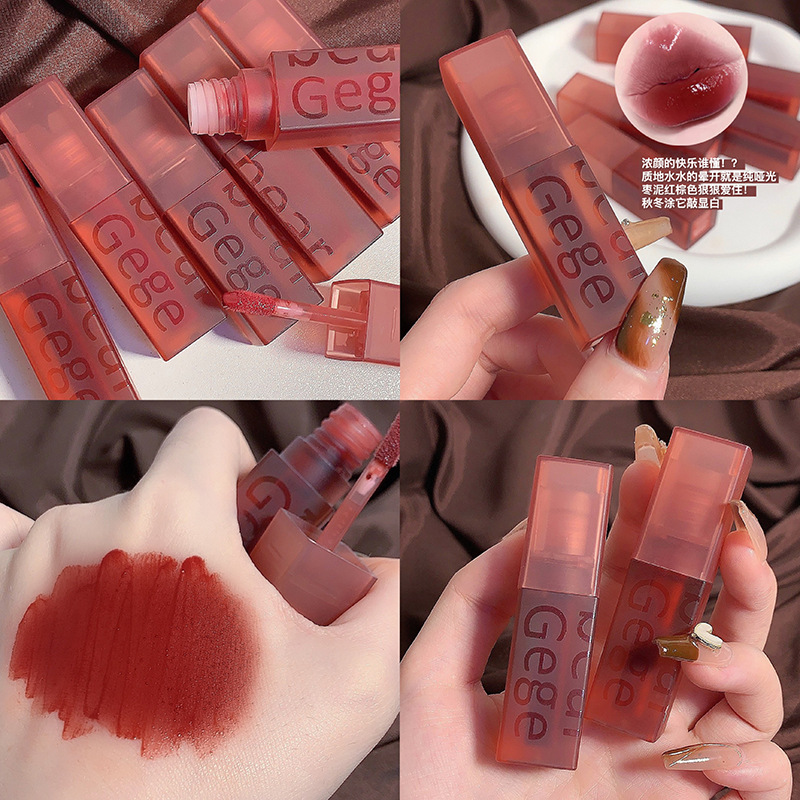 Gege bear Velvet Lip Gloss Matte Velvet for Autumn and winter, affordable domestic lipstick lip gloss for students details Picture